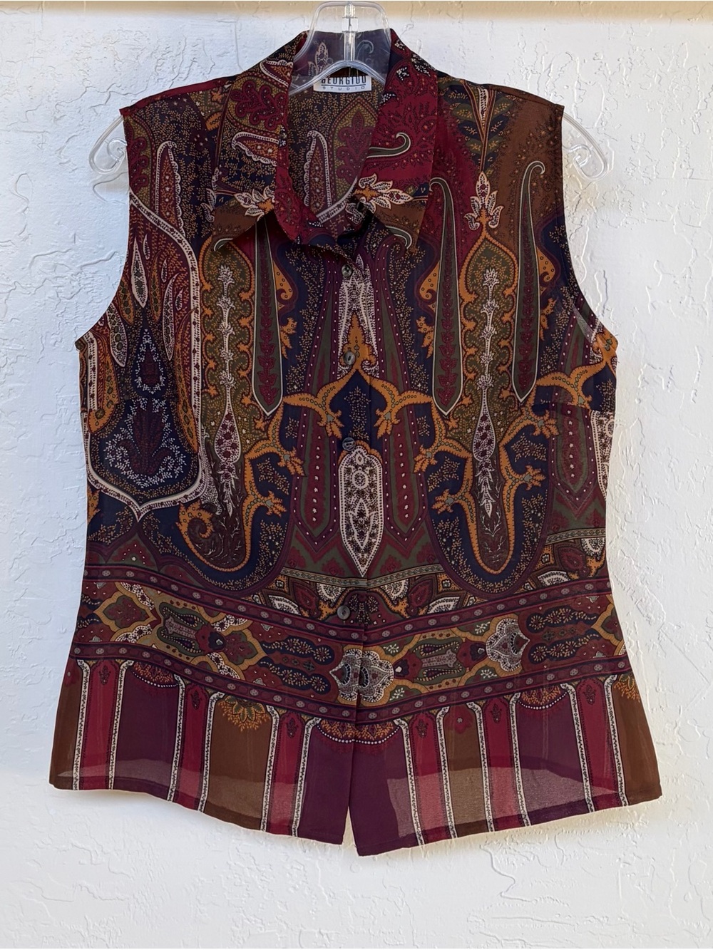Vintage Georgiou Studio Sheer Paisley Top